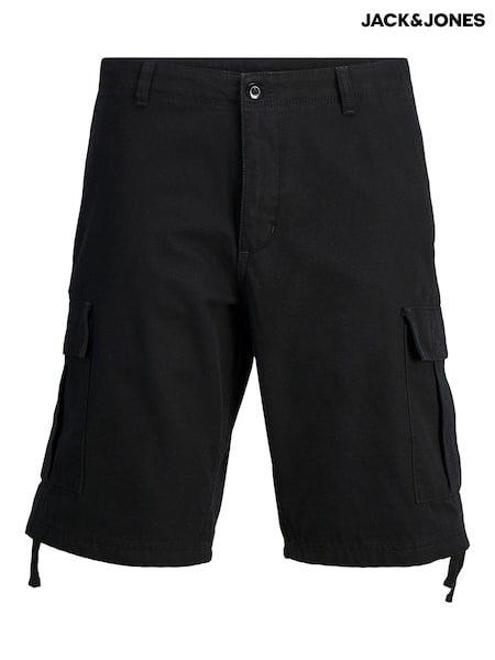Черный - JACK & JONES 100% Cotton Cargo Shorts (B58865) | €20