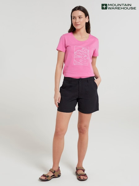 Mountain Warehouse Black Bayside 100% Cotton Womens Shorts (B58963) | ₪116