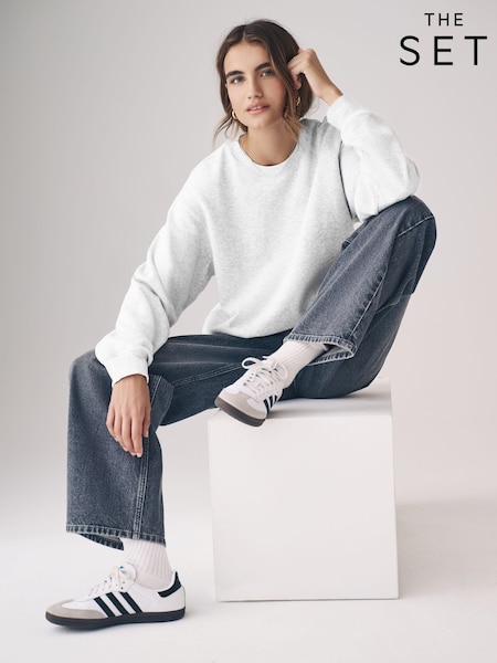 Grau meliert/Schiefergrau - Das Set 2er-Pack übergroße Sweatshirts mit Rundhalsausschnitt (B58970) | 30 €