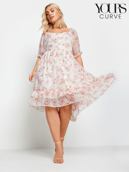 Yours Curve Pink Limited Floaty High Low Dress (B59006) | 2,043 UAH