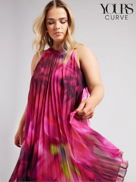 Yours Curve Tropical Print Halter Neck Dress (B59012) | €97