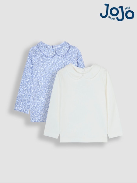 Blau - Jojo Maman Bébé 2-Pack Ditsy Floral Peter Pan Tops (B59352) | 35 €