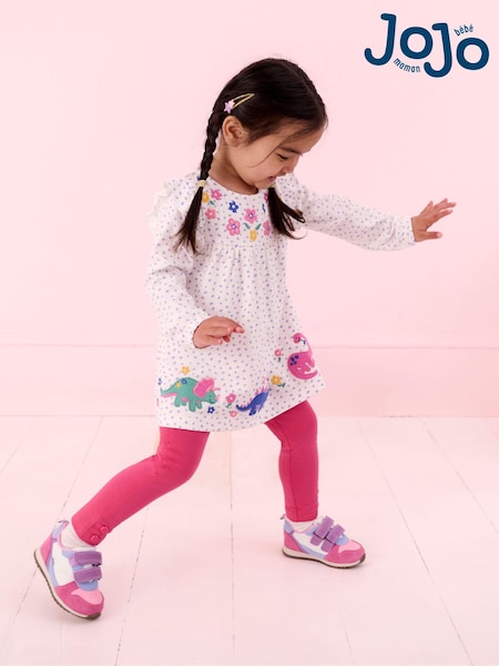 JoJo Maman Bébé Cream Dino Appliqué Pretty Tunic (B59446) | €29