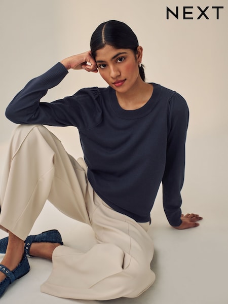 Navy Blue Crew Neck Long Sleeve Jumper (B59448) | €22