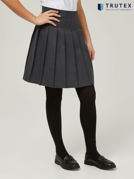 Trutex Grey 16" Stitch Down Permament Pleats School Skirt (10-16 Yrs) (B59529) | €37 - €39