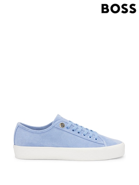 BOSS Blue Suede Lace Up Trainers With Branded Eyelets (B59539) | €129
