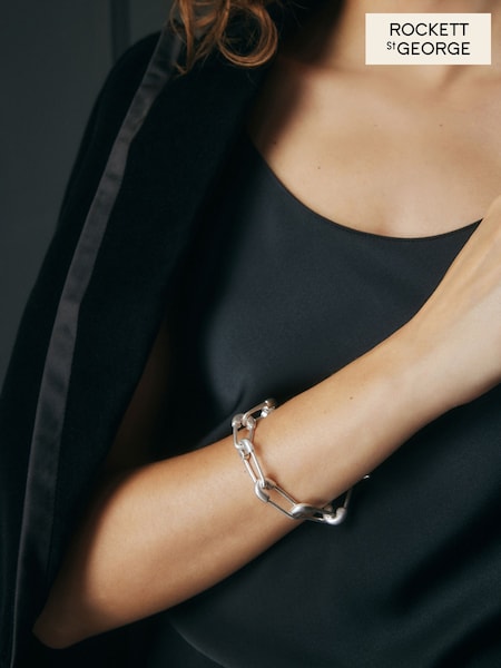 Rockett St George Silver Tone Safety Pin Bracelet (B59593) | €40