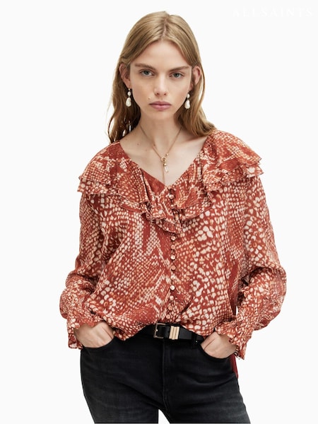 AllSaints Red Phoebe Waimea Top (B59635) | €95