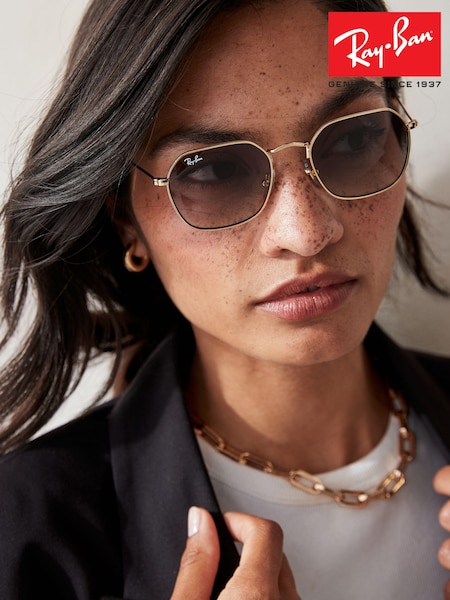 Ray-Ban Junior Gold Tone Rj9594S Irregular Sunglasses (B59762) | €98