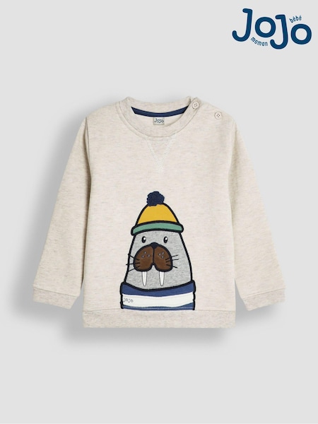 JoJo Maman Bébé Natural Appliqué Sweatshirt (B59786) | €40