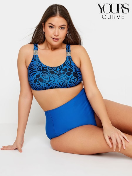 Yours Curve Cobalt Blue Chain Detail Bikini Top (B59794) | 1,562 UAH