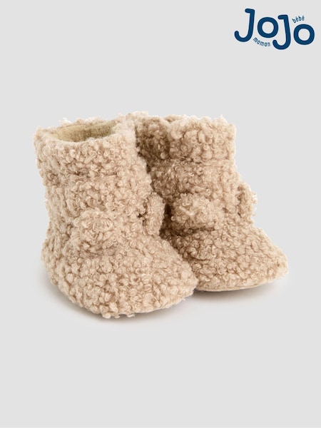 JoJo Maman Bébé Light Brown Borg Booties (B59863) | 1,081 UAH - 1,142 UAH