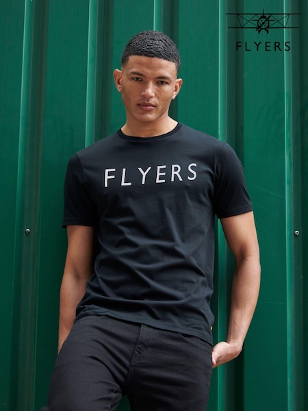 Flyers Mens Classic Fit Text 100% Cotton T-Shirt (B59927) | R$ 195