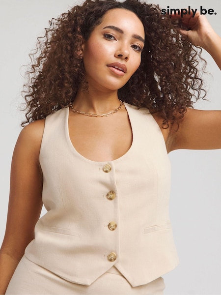 Simply Be Linen Tailored Waistcoat (B60040) | €16