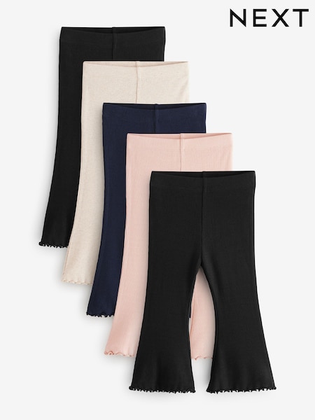 Multi Ribbed Flare Leggings 5 Pack (3mths-7yrs) (B60042) | €30 - €36