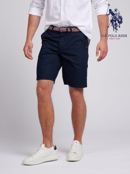 Blau - U.S. Polo Assn Herren Chinoshorts aus Leinenmischung (B60075) | 92 €