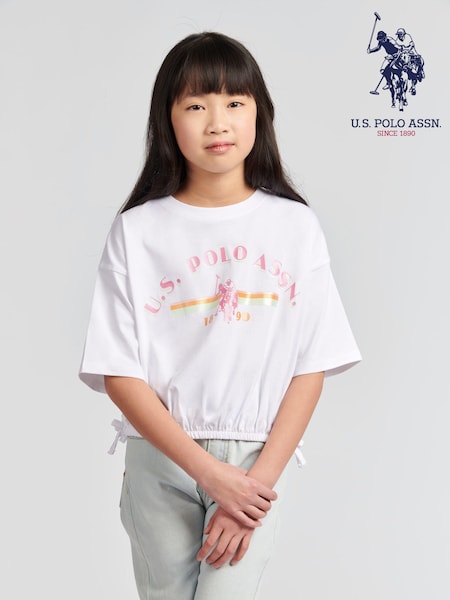 U.S. Polo Assn. Elastic Hem Girls 100% Cotton T-Shirt (B60146) | €26 - €32