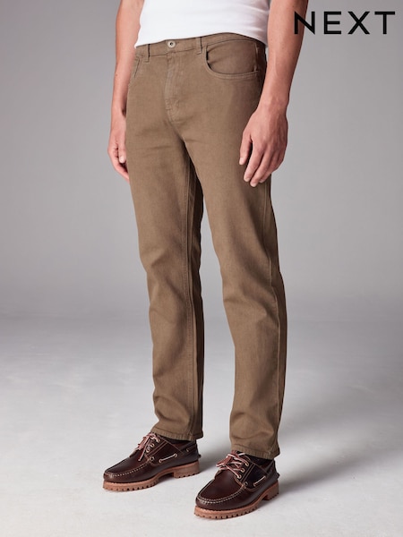 Dark Tan Straight Fit Soft Touch Coloured Stretch Jeans (B60309) | €8