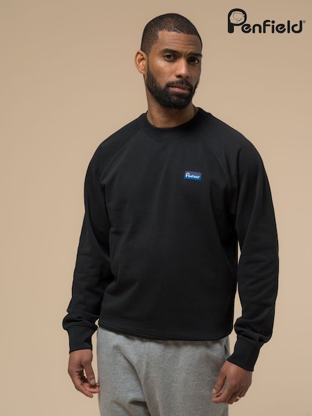 Penfield Black Mens Relaxed Fit 100% Cotton Original Logo Sweatshirt (B60415) | R$ 740