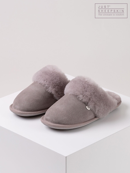 Just Sheepskin Light Grey Ladies Duchess Slippers (B60416) | ₪342