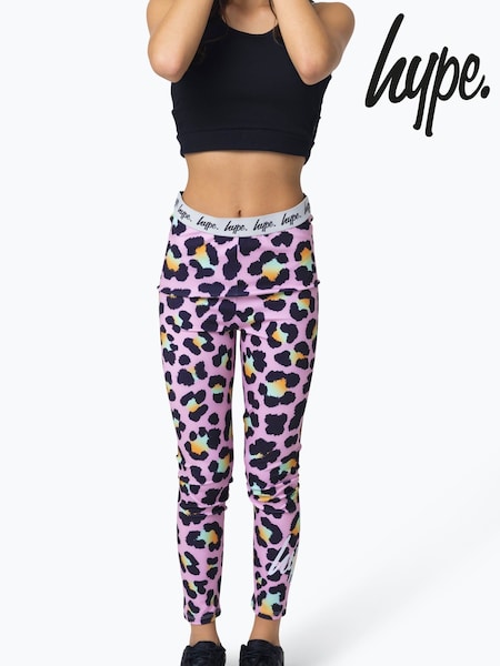 Hype. Girls Purple Multi Disco Leopard Leggings (B60417) | 125 zł
