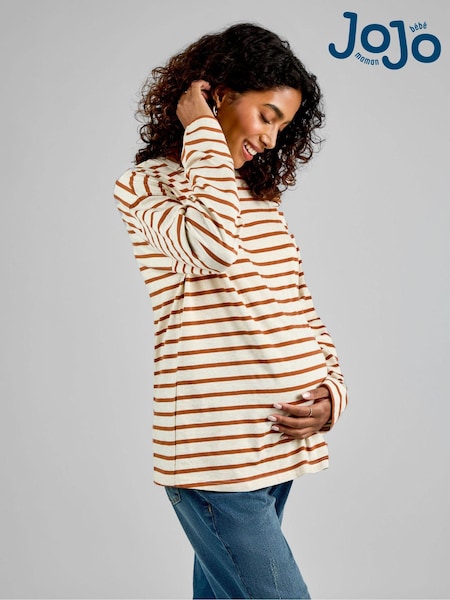 Haferflocken & Toffee - Jojo Maman Bébé Streifen Long Sleeve Boyfriend Umstandsmode T-Shirt (B60418) | 31 €