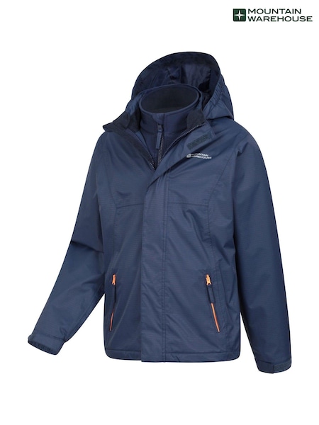 Mountain Warehouse Blue Bracken Kids Waterproof 3 In 1 Jacket (B60426) | AED373