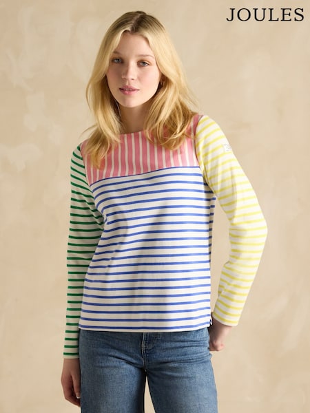 Joules Harbour Multi Hotchpotch Boat Neck Breton Top (B60429) | kr500
