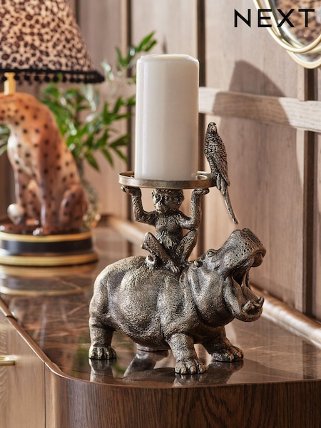 Gold Stacking Animal Pillar Candle Holder (B60474) | €42