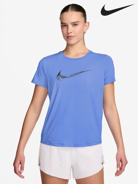 Синий - Nike One Swoosh Dri-FIT Short-Sleeve Graphic Running Top (B60490) | €25