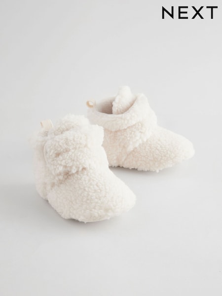 Cream Borg Cosy Wrap Baby Slipper Boots (0-2mths) (B60748) | 24 QAR - 28 QAR