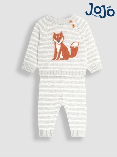 JoJo Maman Bébé Marl Grey Knitted Fox Jumper & Leggings Set (B60803) | 1,923 UAH