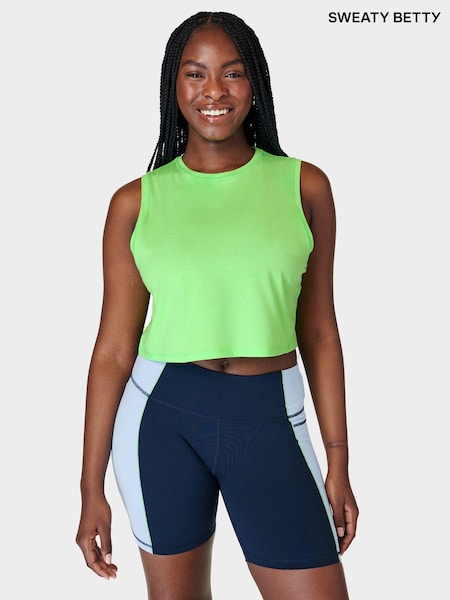 Sweaty Betty Zest Green Breathe Easy Crop Muscle Tank (B60879) | €21.50