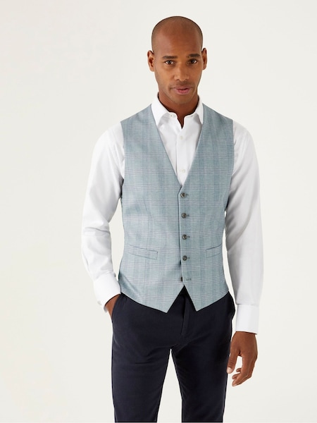 Skopes Grey Montalvo Check Tailored Fit Waistcoat (B60913) | €36