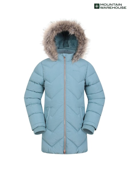 أزرق على أخضر - Mountain Warehouse Kids Galaxy Water-resistant Long Padded Jacket (B60984) | ‏408 ر.س.‏