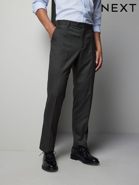 Charcoal Grey Textured Smart Trousers (B61003) | €40