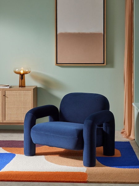 MADE.COM Midnight Blue Bobo Accent Chair in Velvet (B61005) | €631