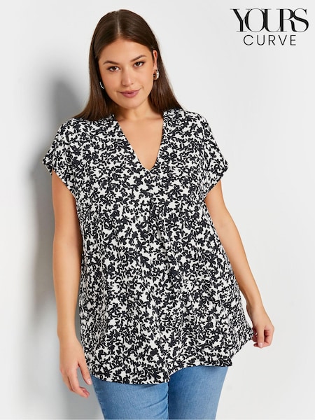 Yours Curve Pleated Grown On Sleeve T-Shirt (B61030) | ‏13 ر.ع.‏