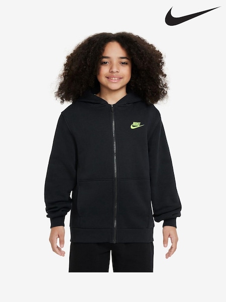 Nike Black/Gold Club Fleece Zip Through Hoodie (B61121) | €55