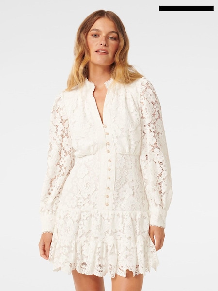 Forever New White Evie Petite Lace Mini Dress (B61166) | €77