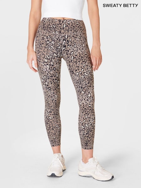 Коричневый Luxe леопардовым принтом - Sweaty Betty Aerial Core Workout Leggings (B61177) | €46