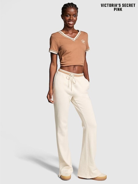 Victoria's Secret PINK White Shell Knitted Flare Fleece Joggers (B61187) | €25