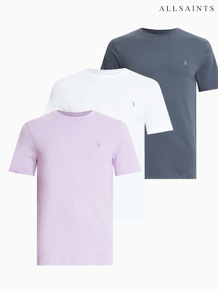 AllSaints White Brace Short Sleeve Crew Neck T-Shirts 3 Pack (B61200) | R$ 940