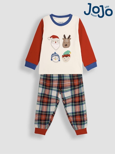 JoJo Maman Bébé White Christmas Tartan Pyjamas (B61433) | €35