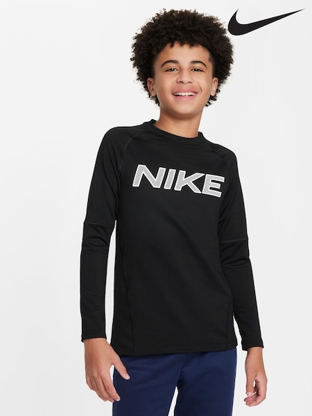 Nike Black Pro Dri-FIT Long-Sleeve Training Crewneck T-Shirt (B61472) | €23