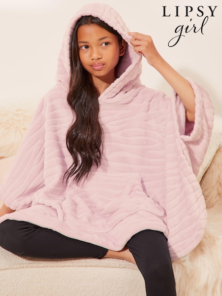 Lipsy Purple Lilac Purple Soft Touch Fleece Hooded Blanket (5-16yrs) (B61556) | €18 - €25