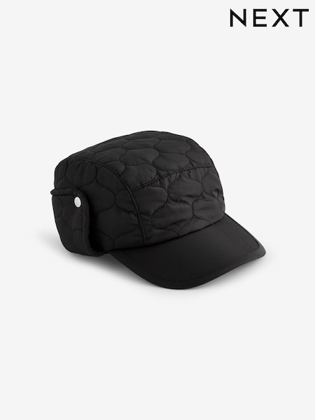 Black Quilted Trapper Style Cap (3-16yrs) (B61558) | 29 QAR - 38 QAR