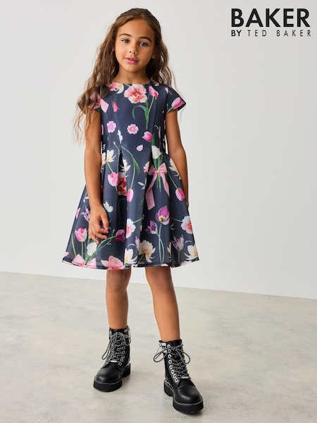 أزرق داكن - Baker By Ted Baker Navy Floral Airtex Scuba Dress (B61626) | ‏281 ر.س.‏ - ‏328 ر.س.‏