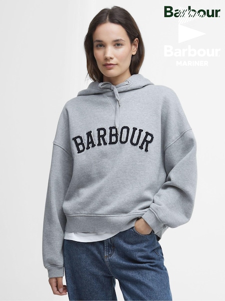 Barbour® Grey Mayfield Varsity Logo Hoodie (B61662) | ₪463