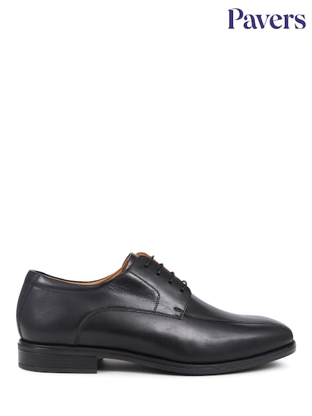 Pavers Black Pavers Smart Leather Lace-Up Black Shoes (B61786) | SGD 116